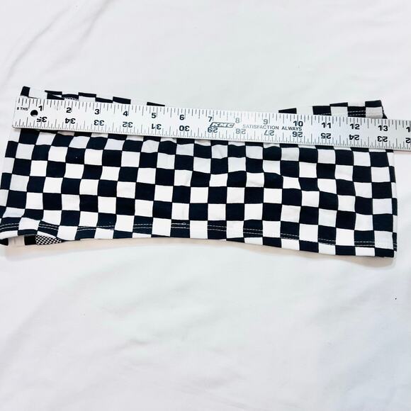 Vans Bikini Tube Top Size Large Checkered Pattern Bandeau Swimwear Strapless New - Picture 3 of 6